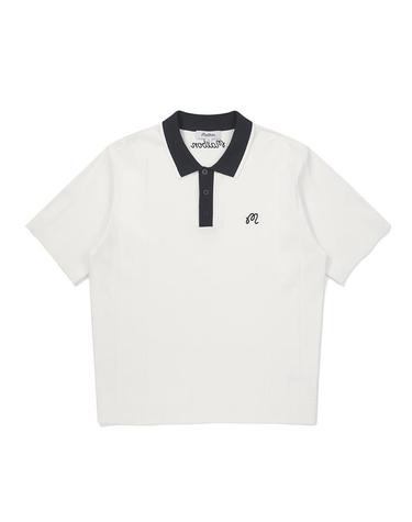 [밀라코/국내발송] 말본골프 에센셜 반팔 폴로 니트티셔츠 WHITE M5321PKT03WHT