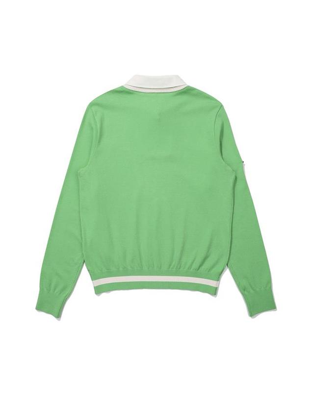 말본골프 [밀라코/국내발송] 말본골프 이중 카라 롱슬리브 니트 MINT GREEN M5122PKT11MNT 착용컷
