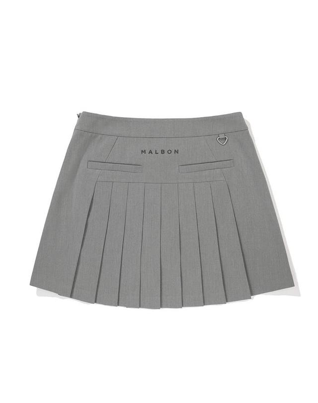 말본골프 [밀라코/국내발송] 말본골프 캐주얼 플리츠 스커트 MELANGE GRAY M5322PSK14MGR 착용컷