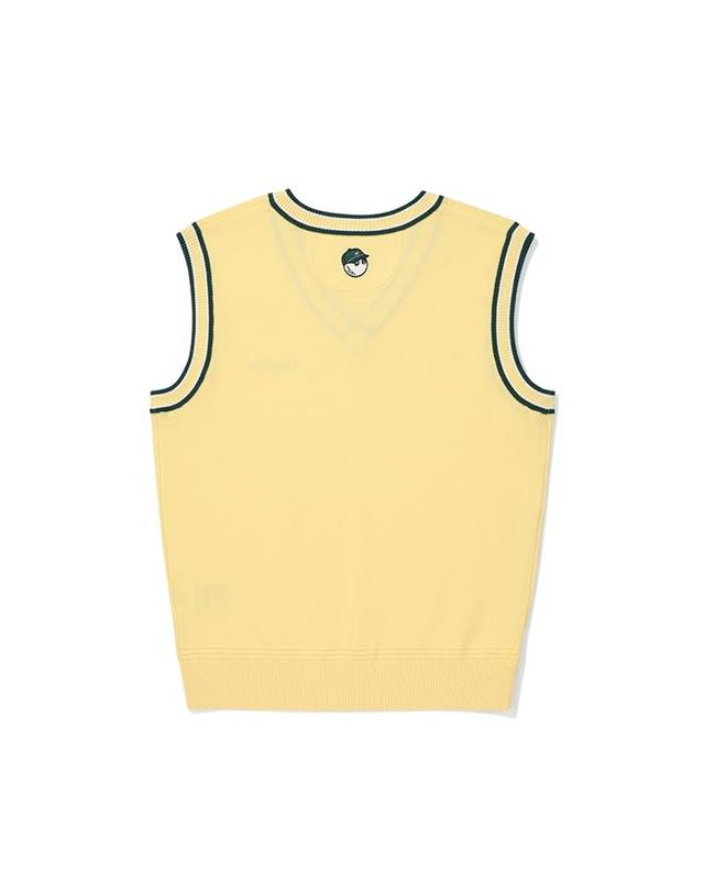 말본골프 [밀라코/국내발송] 말본골프 컬러 팁 니트 베스트 YELLOW M5322PKV11YEL 착용컷