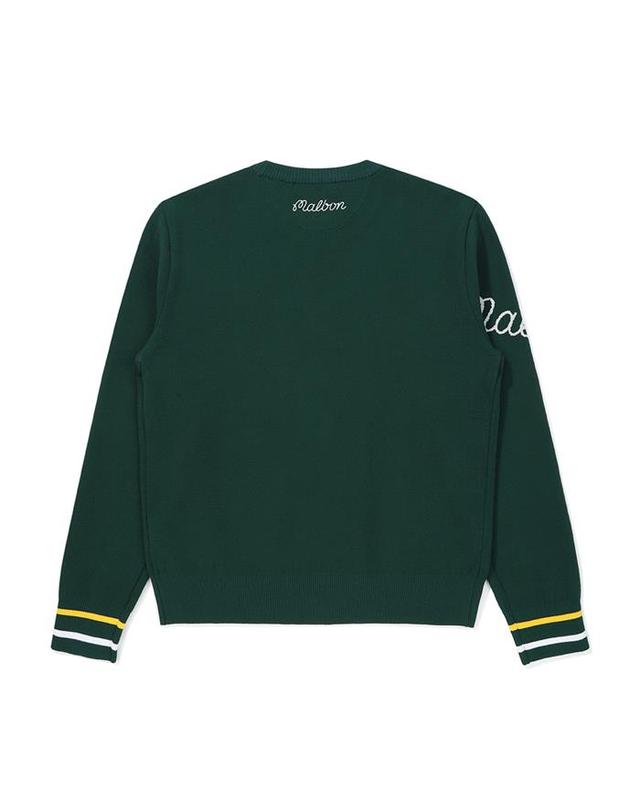 말본골프 [밀라코/국내발송] 말본골프 버킷 포인트 베이직 라운드 니트 GREEN M5322PKT15GRN 착용컷