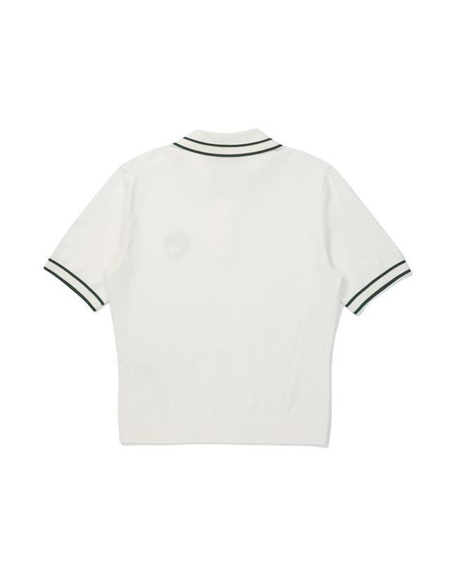 말본골프 [밀라코/국내발송] 말본골프 컬러 팁 카라 하프슬리브 니트 OFF WHITE M5322PKT12OWT 착용컷