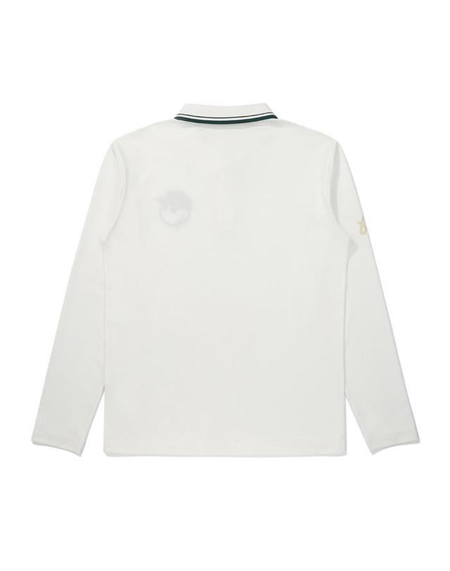 말본골프 [밀라코/국내발송] 말본골프 앞가슴 버킷 포인트 긴팔 폴로 티셔츠 OFF WHITE M5321PTL22OWT 착용컷