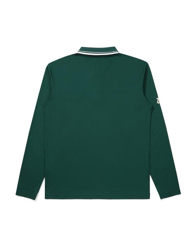 말본골프 [밀라코/국내발송] 말본골프 앞가슴 버킷 포인트 긴팔 폴로 티셔츠 GREEN M5321PTL22GRN 착용컷