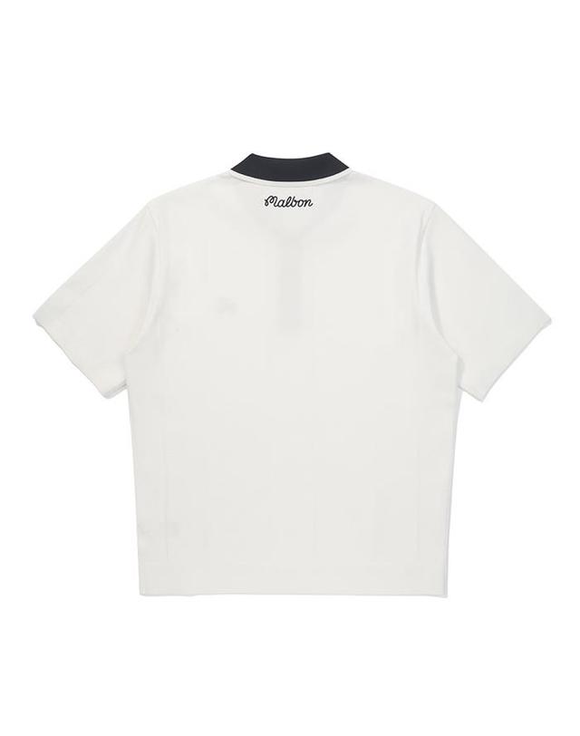 말본골프 [밀라코/국내발송] 말본골프 에센셜 반팔 폴로 니트티셔츠 WHITE M5321PKT03WHT 착용컷