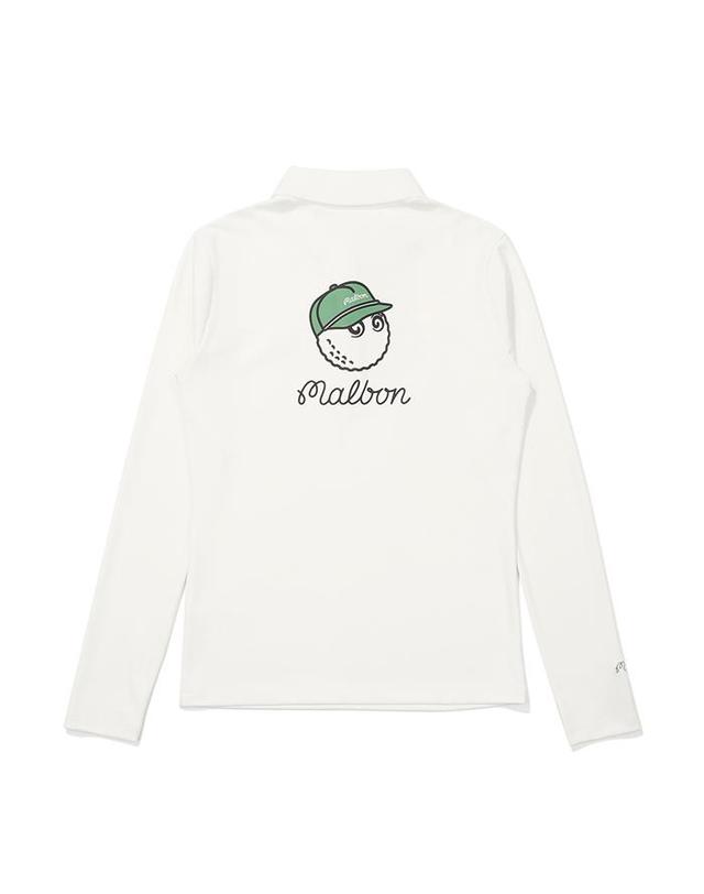 말본골프 [밀라코/국내발송] 말본골프 카라 포인트 긴팔 티셔츠 OFF WHITE M5122PTL11OWT 착용컷