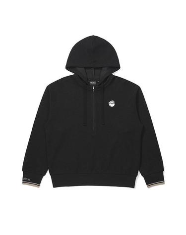 [밀라코/국내발송] 말본  니트라이크 하프집업 후드 맨투맨 BLACK  M6122PFS11BLK