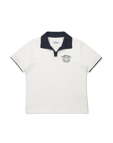 [밀라코/국내발송] 말본  배색 오픈 카라 티셔츠 OFF WHITE  M6122PTS12OWT