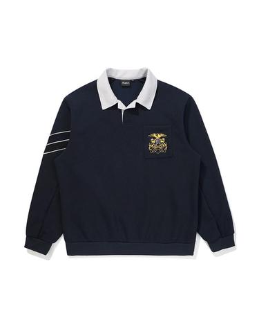 [밀라코/국내발송] 말본 기모 프렌치테리 에리 티셔츠 DARK NAVY  M5421PFS42NVD