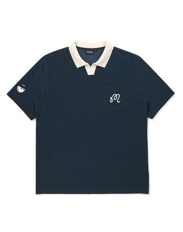 [밀라코/국내발송] 말본 프리미엄 테리소재 오픈넥 티셔츠 NAVY  M6121PTS01NVY