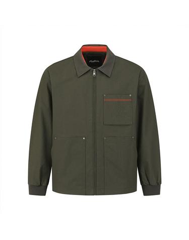 [밀라코/국내발송] 말본골프 카라 배색 트러커 자켓 DARK KHAKI  M6121LJK01KAD