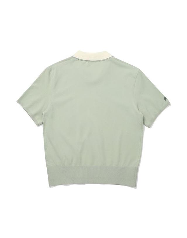 말본골프 [밀라코/국내발송] 말본골프 5부카라 니트반팔 MINT GREEN M5222PKT31MNT 착용컷