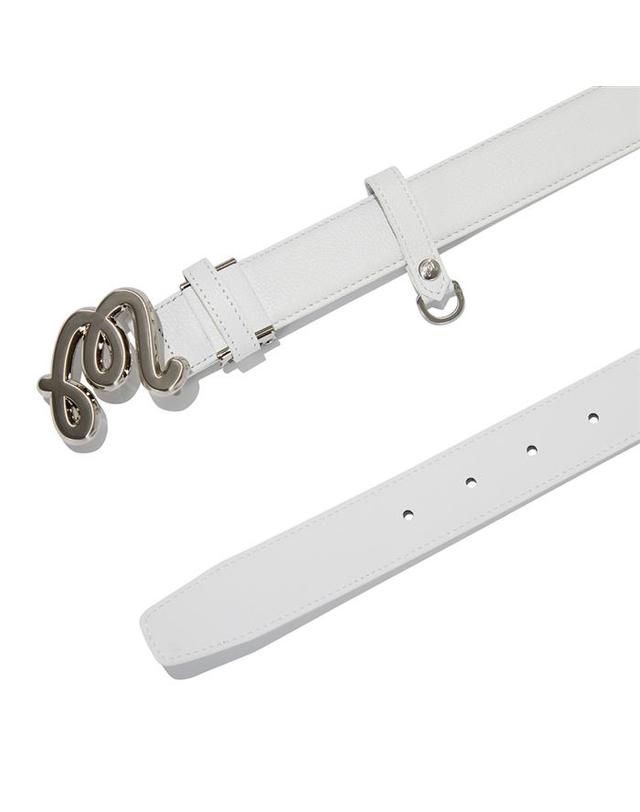 말본골프 [밀라코/국내발송] 말본 M 로고 장식 벨트 OFF WHITE M6143PBT01OWT 착용컷
