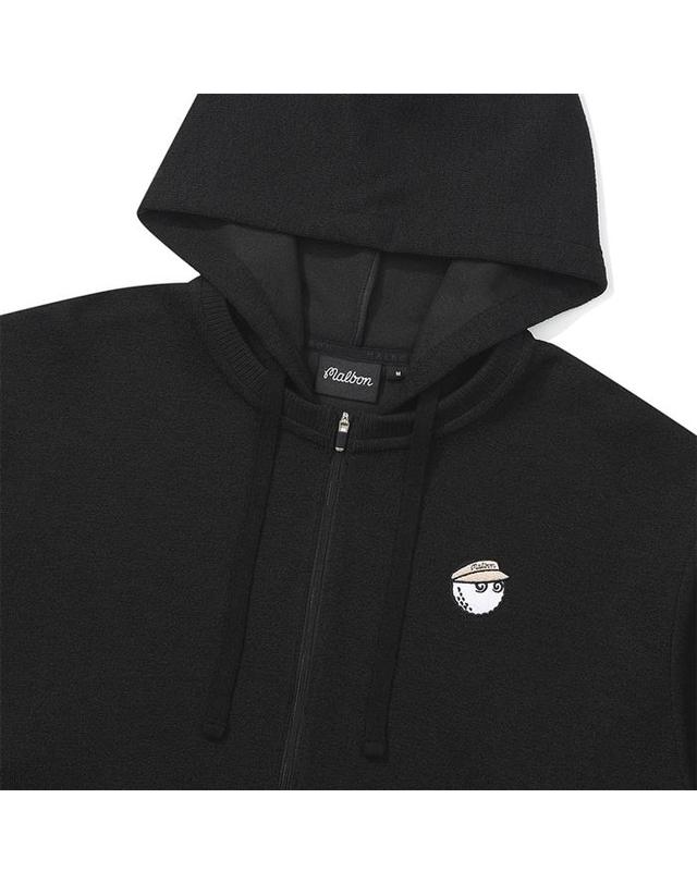 말본골프 [밀라코/국내발송] 말본 니트라이크 하프집업 후드 맨투맨 BLACK M6122PFS11BLK 착용컷