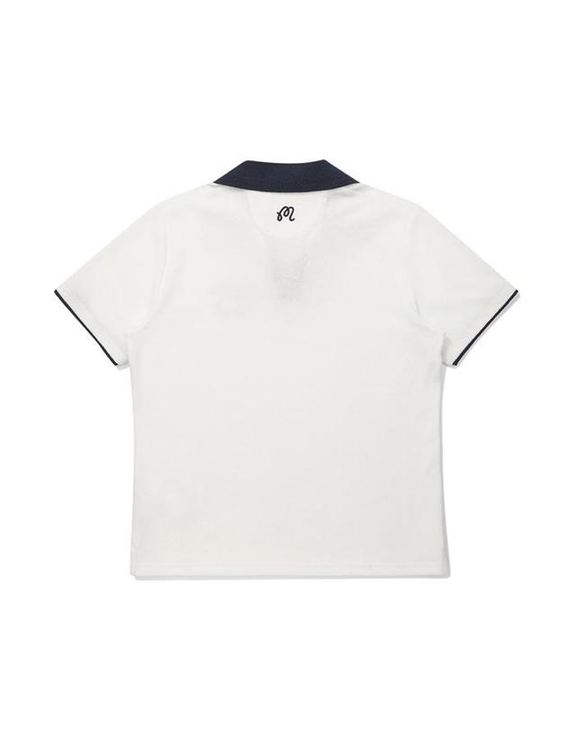 말본골프 [밀라코/국내발송] 말본 배색 오픈 카라 티셔츠 OFF WHITE M6122PTS12OWT 착용컷