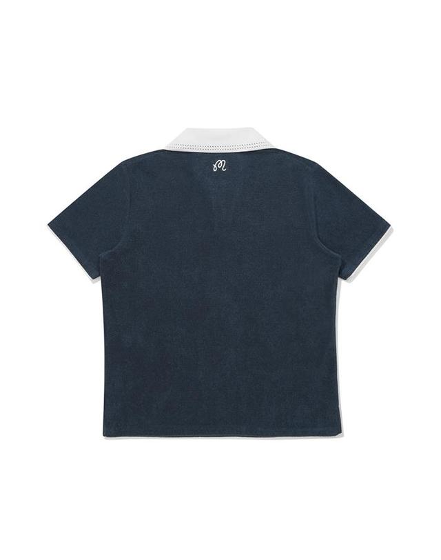 말본골프 [밀라코/국내발송] 말본 배색 오픈 카라 티셔츠 NAVY M6122PTS12NVY 착용컷