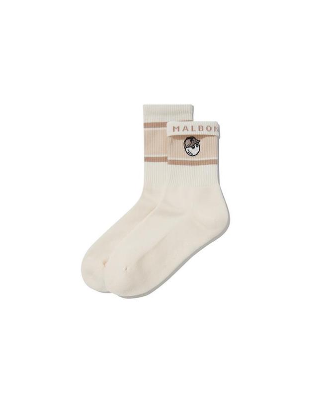 말본골프 [밀라코/국내발송] 말본 버킷 와펜 베이직 크루 삭스 BEIGE M6143PSC03BEI 착용컷