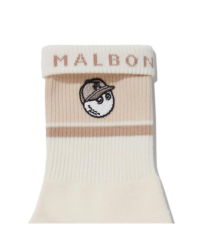 말본골프 [밀라코/국내발송] 말본 버킷 와펜 베이직 크루 삭스 BEIGE M6143PSC03BEI 착용컷