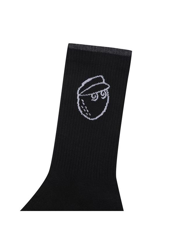 말본골프 [밀라코/국내발송] 말본 언발란스 로고 크루 삭스 BLACK M6143PSC08BLK 착용컷