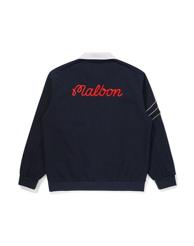 말본골프 [밀라코/국내발송] 말본 기모 프렌치테리 에리 티셔츠 DARK NAVY M5421PFS42NVD 착용컷