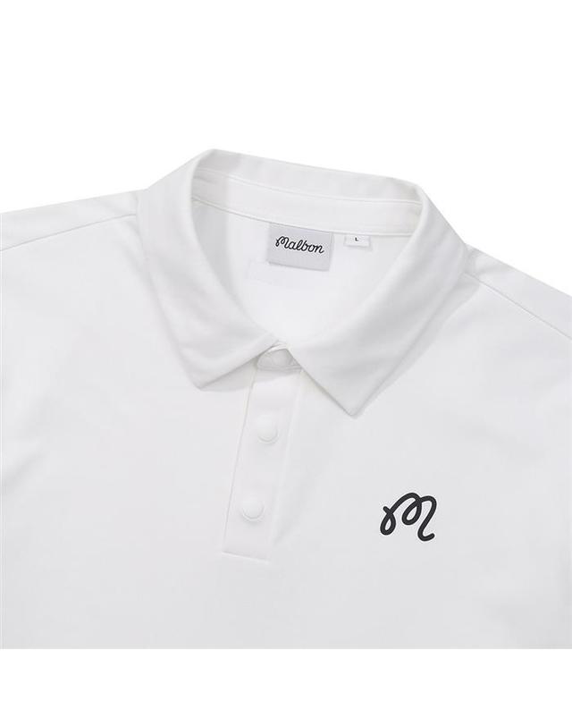 말본골프 [밀라코/국내발송] 말본 원 테크 긴팔티 OFF WHITE M6121PTL02OWT 착용컷