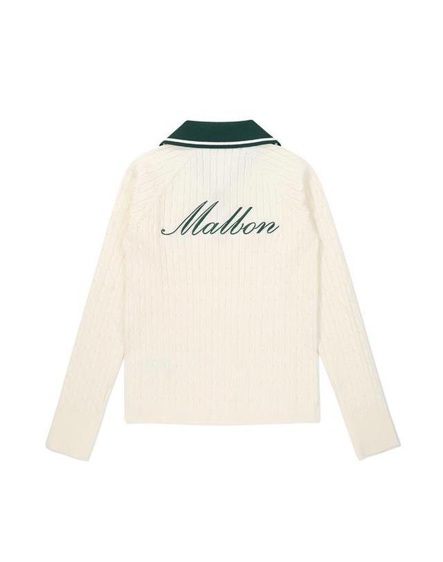 말본골프 [밀라코/국내발송] 말본 카라형 꽈배기 니트 IVORY M5322PKT14IVY 착용컷