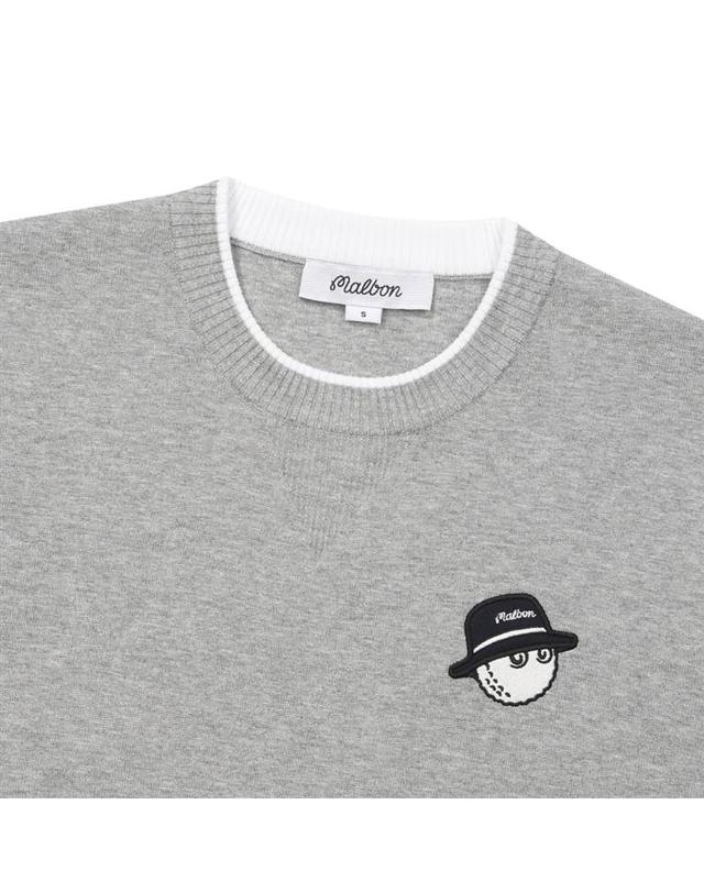 말본골프 [밀라코/국내발송] 말본 더블 니트 믹스 조직 풀오버 GRAY M6122PKT12GRY 착용컷