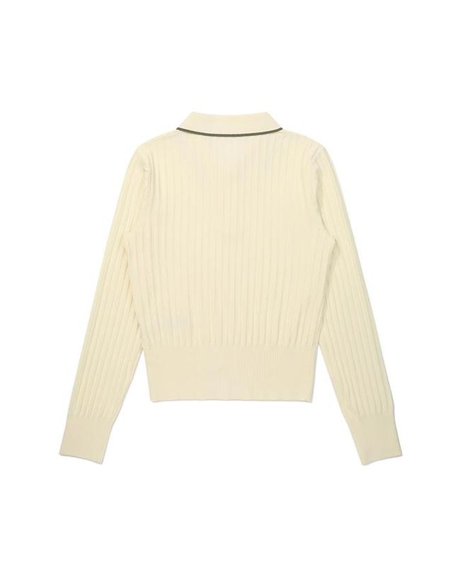 말본골프 [밀라코/국내발송] 말본 SELMA 골지 폴로 스웨터 CREAM M6112LKT10CRM 착용컷