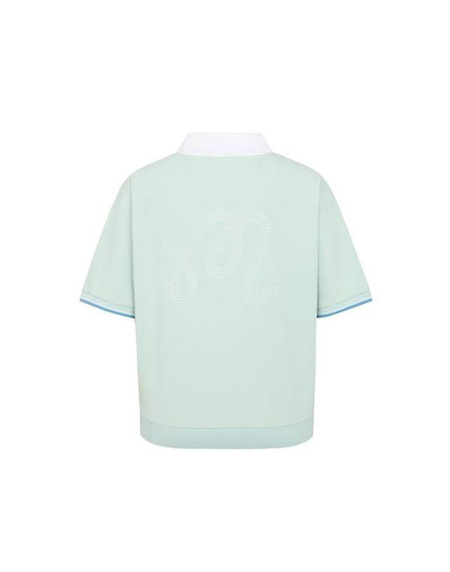 말본골프 [밀라코/국내발송] 말본골프 여성 크롭 와플 티셔츠 LIGHT MINT M6222PTS51MTL 착용컷