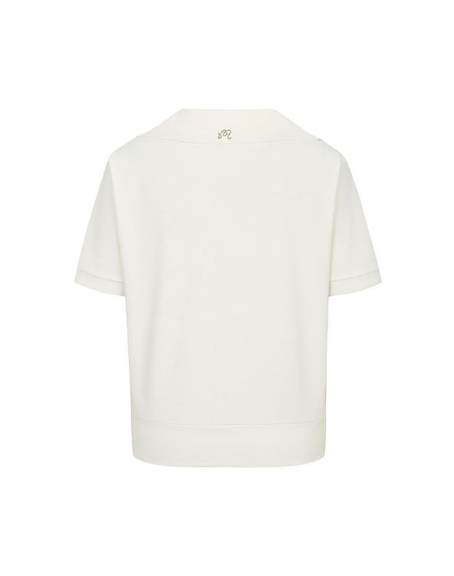 말본골프 [밀라코/국내발송] 말본골프 변형 에리 블루종 반팔 OFF WHITE M6322PTS11OWT 착용컷