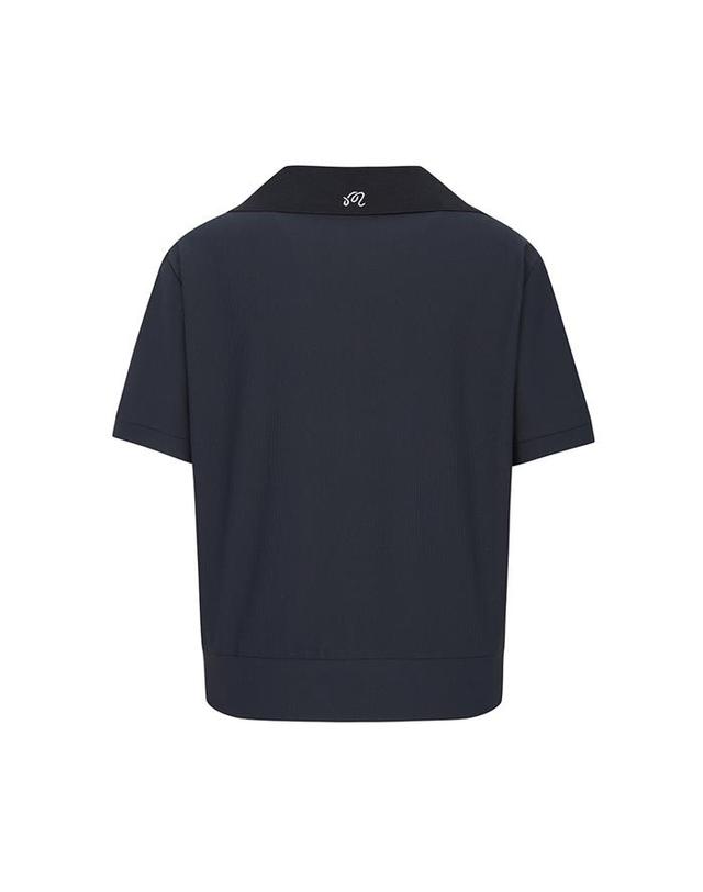 말본골프 [밀라코/국내발송] 말본골프 변형 에리 블루종 반팔 NAVY M6322PTS11NVY 착용컷