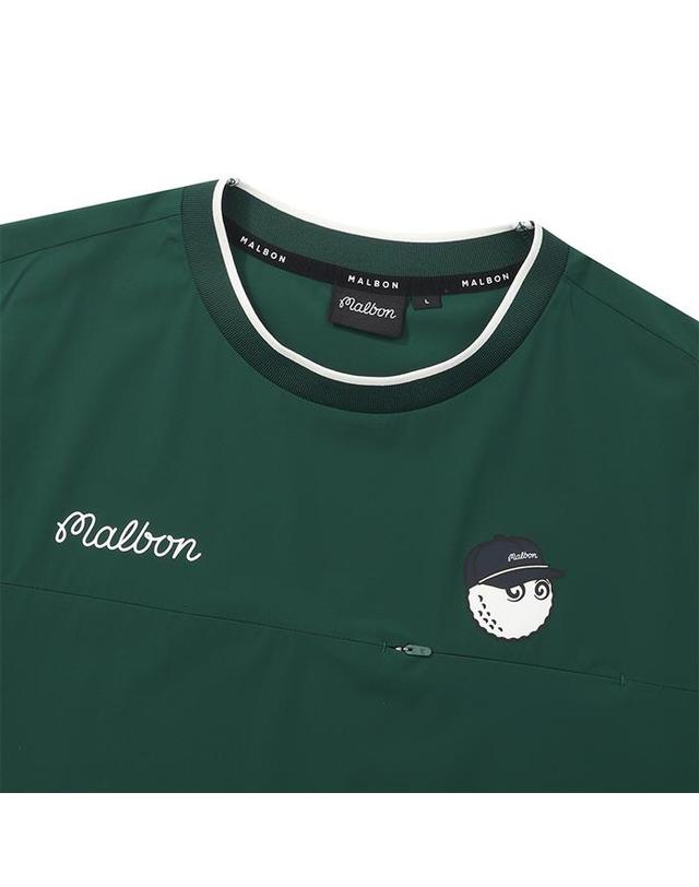 말본골프 [밀라코/국내발송] 말본골프 넥 티핑 포인트 반팔 피스테 GREEN M6221PPI80GRN 착용컷