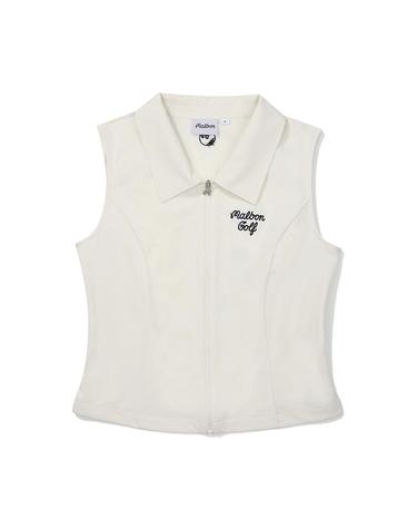 [밀라코/국내발송] 말본골프 카라 슬리브리스 베스트 CREAM M5222PVT33CRM