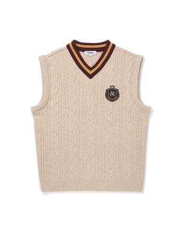 [밀라코/국내발송] 말본골프 클래식 케이블 스웨터 베스트 BEIGE M5321PKV22BEI