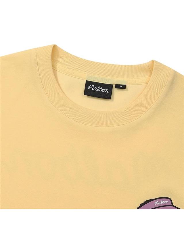 말본골프 [밀라코/국내발송] 말본 버킷 트리플 유니 라운드 티셔츠 BUTTER YELLOW M6123PRS03BYL 착용컷