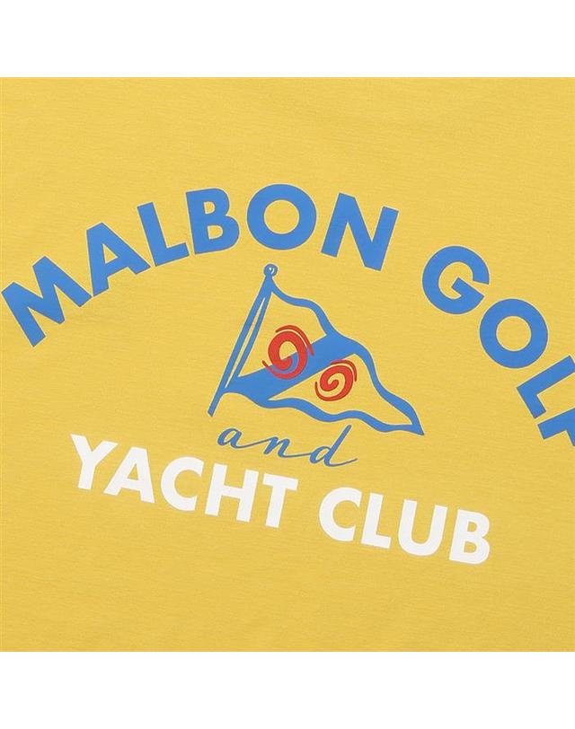 말본골프 [밀라코/국내발송] 말본 YACHT CLUB 유니 라운드 티셔츠 YELLOW M6123PRS02YEL 착용컷