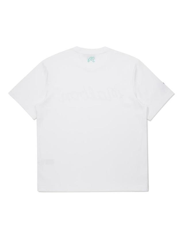 말본골프 [밀라코/국내발송] 말본 스크립트 유니 라운드 티셔츠 OFF WHITE M6123PRS80OWT 착용컷