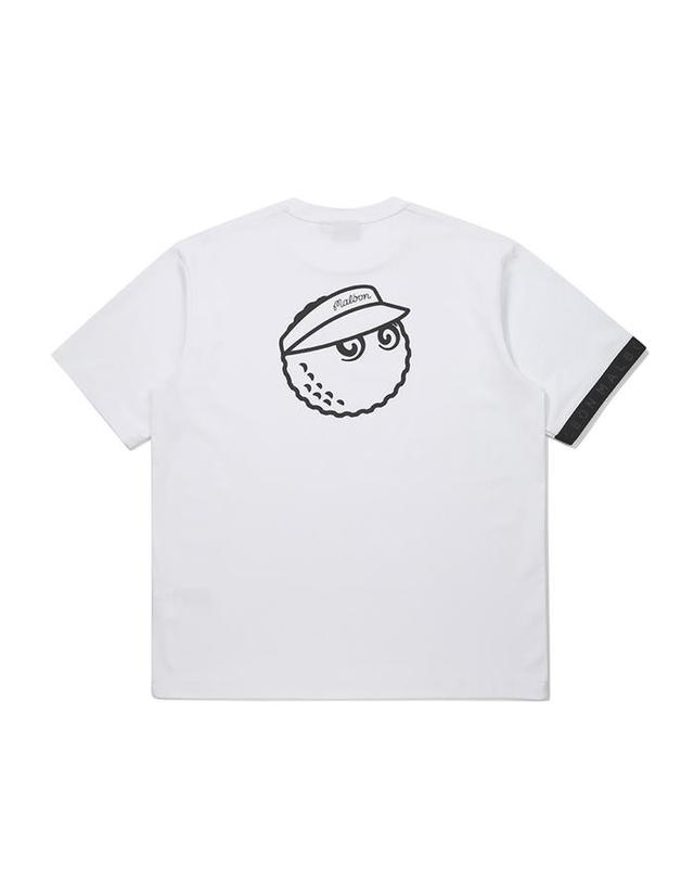 말본골프 [밀라코/국내발송] 말본 버킷 밴드 라운드 티셔츠 OFF WHITE M6121PRS01OWT 착용컷