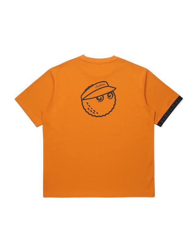말본골프 [밀라코/국내발송] 말본 버킷 밴드 라운드 티셔츠 ORANGE M6121PRS01ORG 착용컷