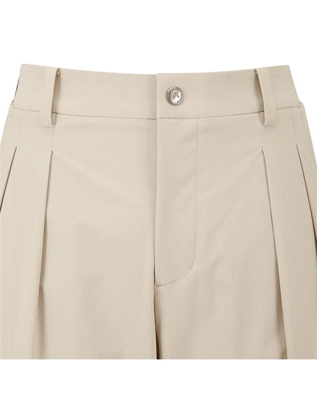 말본골프 [밀라코/국내발송] 말본 투턱 세미 와이드 팬츠 LIGHT BEIGE M6121PPT08LBE 착용컷