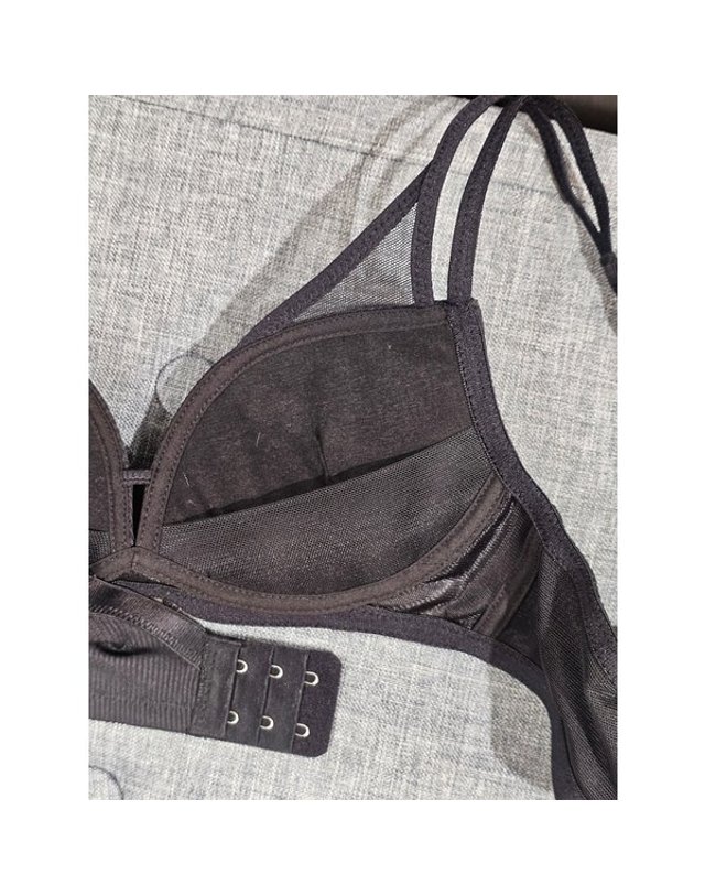 원더브라 wonderbra [갤러리아] 블랙 퍼팩트 레이어드 노와이어 브라,팬티세트(70A~85D)WBWBR6M33T,WBWPT 착용컷