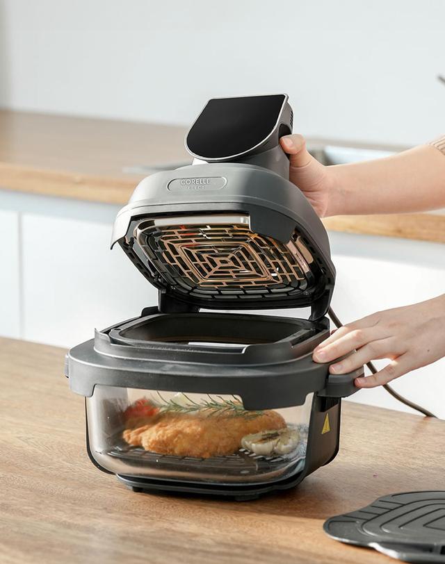 코렐 코렐 일렉 에어글라스 바사칸 에어프라이어 4L + 용기 1.5L 2개 착용컷