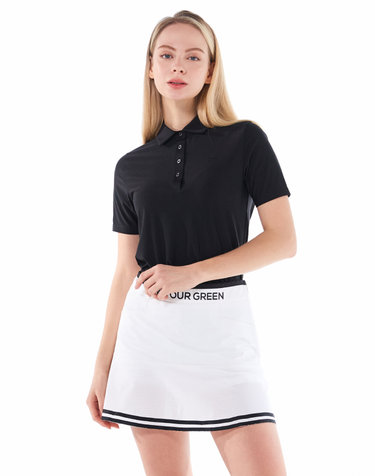 [그렉노먼] 여성 시어서커 카라넥 반팔티셔츠 (블랙)_HWG20-TS201