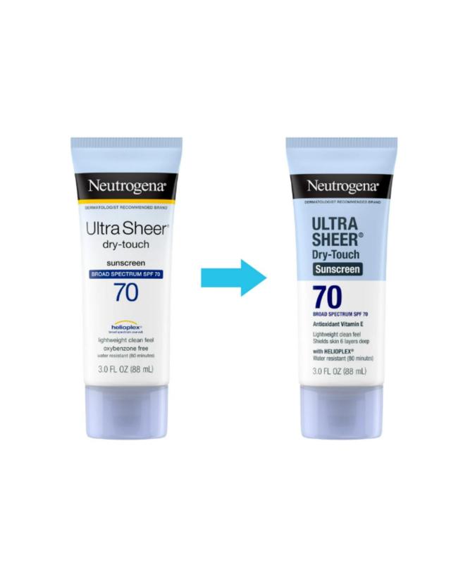 뉴트로지나 뉴트로지나 울트라쉬어 드라이 터치 선스크린 로션  SPF 70 88ml 썬크림 착용컷