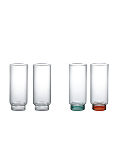 마린글라스 내열유리 베이직 고블렛 투명 컬러 유리컵 세트 500ml 2P