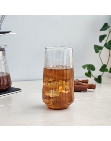 마린글라스 내열유리 베이직 플리츠 유리컵 2P 세트 500ml