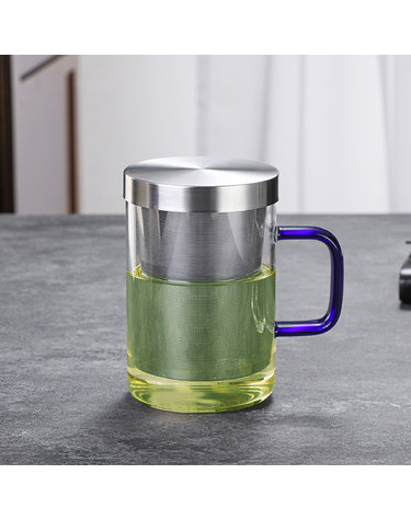 마린글라스 베이직 스텐 뚜껑 필터 머그 티머그 500ml 네이비