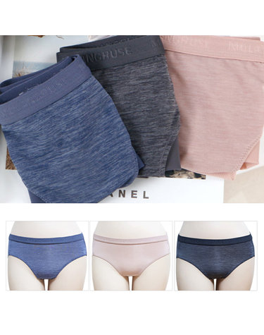 [보리보리] 밀레나누디 노라인 여삼각팬티 여성속옷 3종세트