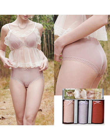 [보리보리] 맥시 레이스 팬티 3p 여삼각팬티 빅사이즈팬티 선물세트