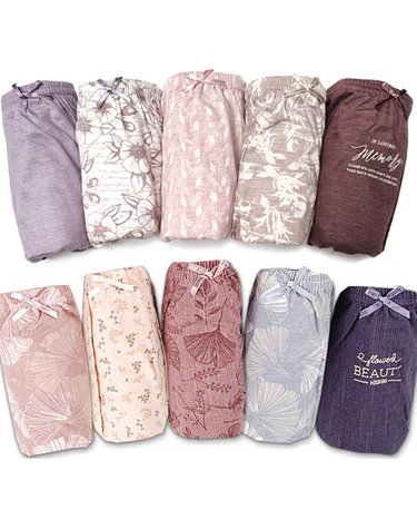[보리보리] 편한 순면100 메모리 라비앙 위시 여성맥시 할머니 요일팬티 5매입